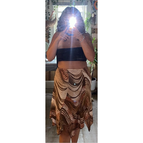 Multicolored brown print skirt - Picture 4 of 4